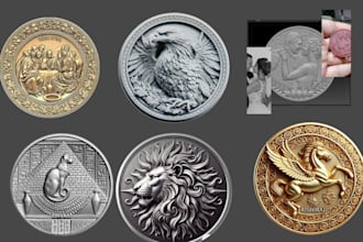 design 3d coin bas relif, medalion coin challenge, cnc machine pendants, 3d logo