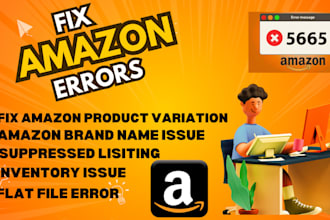 fix amazon listing issues, variations, buy box, flat files, pricing, suppressed