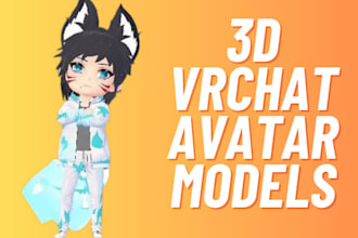 upload 3d vrchat avatar character model vr avatar anime furry model animation