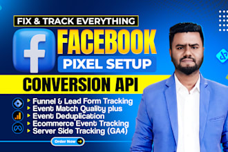 fix or setup meta pixel, ga4 ecommerce, and ga4 server side tracking via GTM