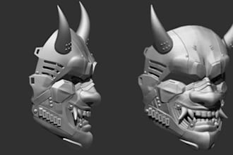 sculpt 3d mask cosplay oni mask 3d japanese mask stl for 3d printing