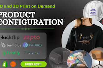 setup zakeke customily kickflip teeinblue 2d 3d shopify product configuration