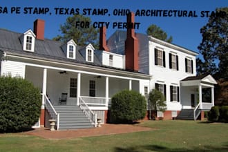 provide USA pe stamp, texas stamp, ohio, architectural stamp for city permit