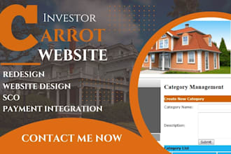 design your investor carrot real estate website