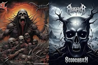 metal album cover art creepy comic punk art dark rock cd artwork music cover