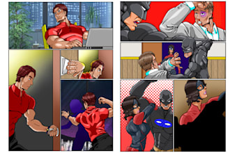 draw comic pages for graphic novel comic book nsfw comic as comic book artist
