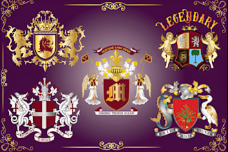 design realistic luxury family crest logo and any graphics design