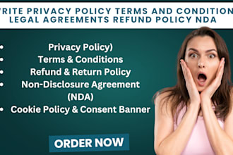 write privacy policy terms and condition legal agreements refund policy nda
