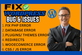 quickly fix wordpress errors bugs issues elementor and server problems