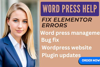 fix elementor issue wordpress website maintenance word press support