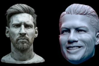 sculpt 3d head bust mask 3d face model bust model stl file for 3d printing