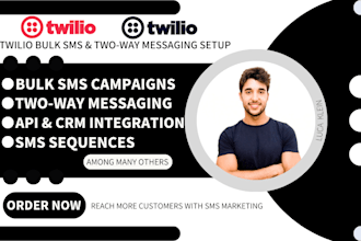 set up bulk sms marketing campaigns with twilio and two way messaging chat