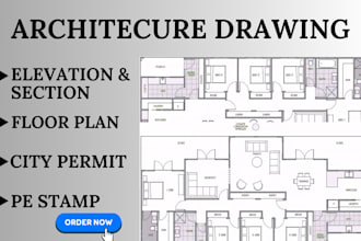 professional 2d architectural drawings and construction drawings in autocad