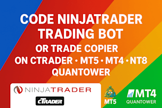code ninjatrader trading bot or trade copier on ctrader, mt5 mt4, nt8, quantower