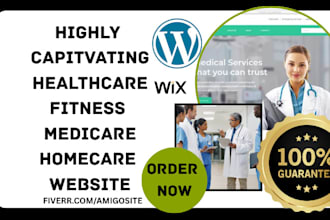 design healthcare fitness medicare health caregiver homecare clinic website