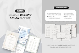 design elegant wedding stationery package