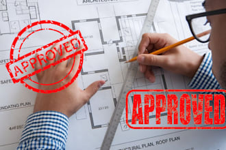pe stamp and seal your architectural drawings, floor plan city permit in USA