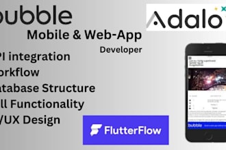 develop adalo bubble io mvp web app saas mobile app website buildfire glide app