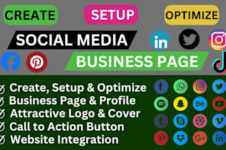 create setup optimize all social media accounts business theme page manager