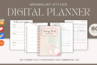 design custom digital hyperlinked planner for etsy store