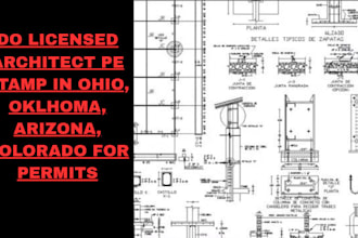 do licensed architect pe stamp in ohio, oklahoma, arizona, colorado for permits