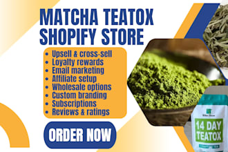 design shopify store matcha teatox tisane herbal tea cafe green tea white tea