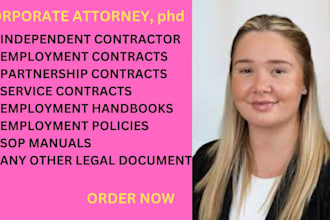 draft an independent contractor, employment, service, partnership agreement
