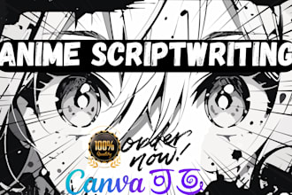 do script writing for cartoon video youtube, cartoon animation anime in 24 hours