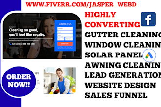 generate gutter cleaning, window, solar panel, awning cleaning leads and website