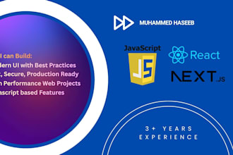 develop a modern react and next js projects