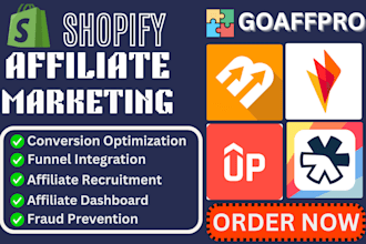 setup goaffpro clickbank shopify marketing cj awin uppromote affiliate marketing
