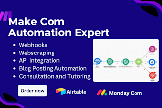 set up made com make com automation airtable database API integration tutorial