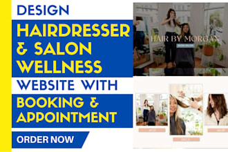 design a hairdresser salon and wellness website with booking system
