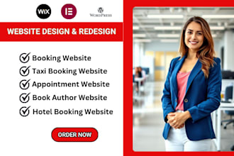 create taxi booking, appointment and book author wordpress and wix website