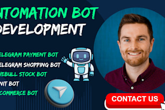 develop telegram shopping bot, stock bot, webull bot, payment bot ecommerce bot