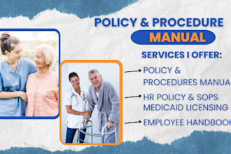 write group home care policy and procedure manual, business plan, HR policy