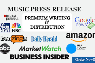 do US, UK music press release PR distribution submit PR music promotion