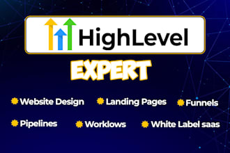 build gohighlevel sales funnel, go high level landing page, ghl website expert