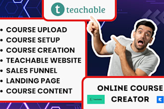 design teachable website teachable landing page funnel teachable course upload