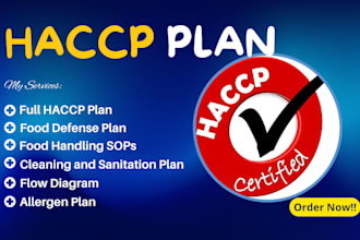 design full haccp food safety plans procedures and monitoring forms allergen