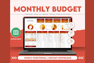 create etsy budget planner, saving tracker and google spreadsheet template