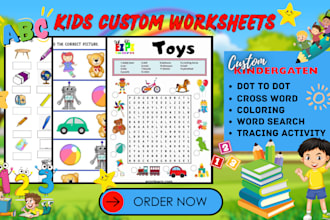 design custom educational worksheets and activity books for kids
