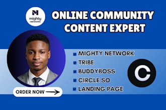 setup mighty networks, tribe, skool community circle so buddyboss community