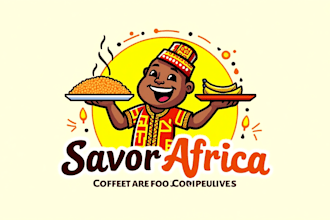 create unique african food logo with creative concepts