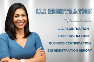 register US company registration llc, ein, boi report, and sales tax permit