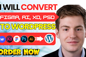 convert PSD or figma to wordpress figma to acf or elementor, divi
