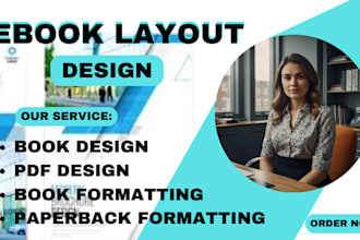 do book layout design, kindle ebook format and book formatting