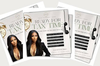luxury flyer, brochure design for tax services, credit repair notary branding