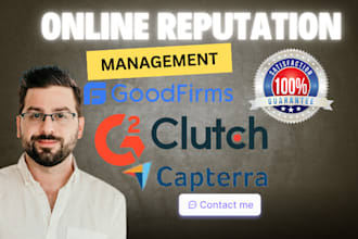 help to boost reputation management ORM on goodfirm, capterra, clutch, g2