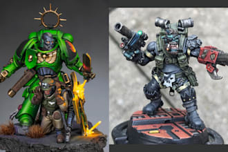 sculpt 3d space marine warhammer 40k print, paint militarium dnd miniatures ship